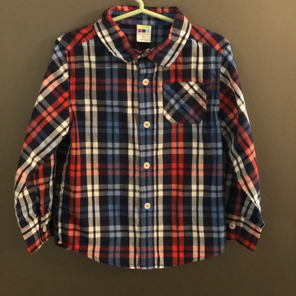 Healthtex plaid button down 4T